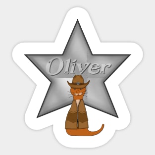 Oliver The Otter Cowboy of the Wild West Sticker